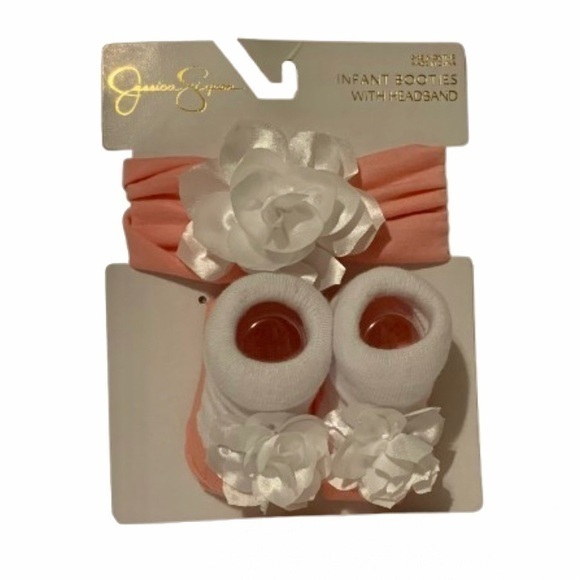 Jessica Simpson Other - NWT. Jessica Simpson Infant Booties and Headband Set